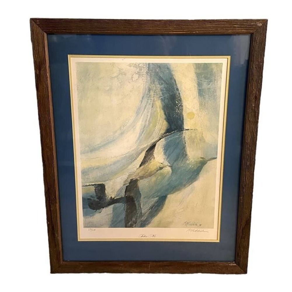 RON RIDDICK "FOLLOW ME" SIGNED, NUMBERED & FRAMED PRINT 22/‎ 500 1975